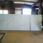 This is the full scaale drawing of the upper three sections of the gallery, photographed in shop 6-20-2012.