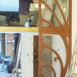 Here I am installing the upper and lower right sections of the gallery.